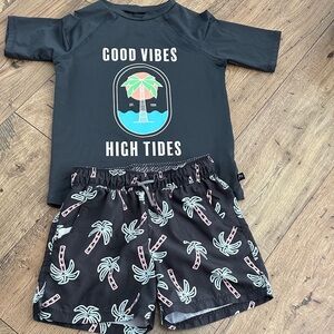 Boys swim trunks & rash guard